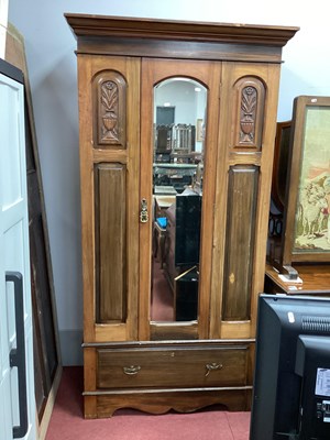 Lot 1525 - Early XX Century Walnut Wardrobe, with a...