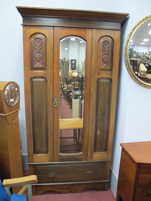 Lot 1543 - Early XX Century Walnut Wardrobe, with a...