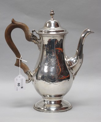 Lot 60 - A Georgian Provincial Hallmarked Silver Coffee...