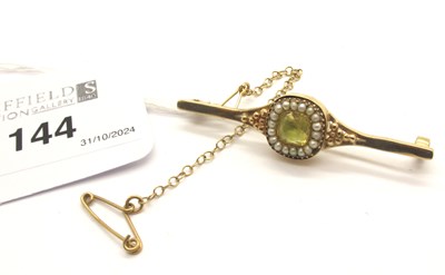 Lot 144 - A Victorian Style Bar Brooch, the rectangular...