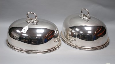 Lot 6 - A Pair of Elkington & Co Oval Plated Meat...