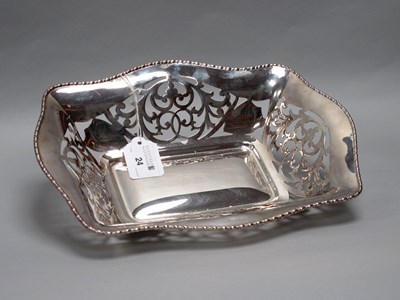 Lot 24 - A Decorative Hallmarked Silver Basket, Viners,...