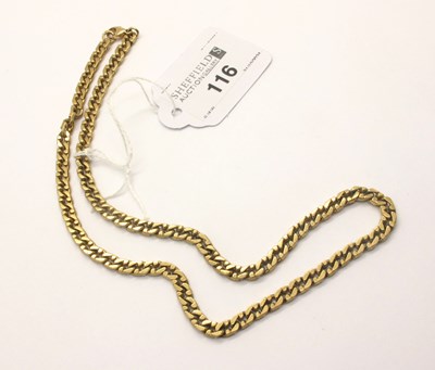 Lot 116 - A 9ct Gold Solid Fancy Curb Link Chain, 45cm...