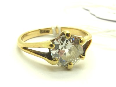 Lot 198 - A Large XIX Century Single Stone Diamond Ring,...