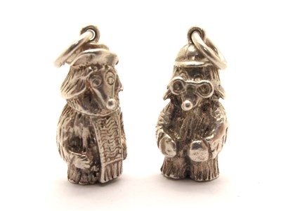 Lot 97 - Two Novelty Hallmarked Silver Womble Charms,...