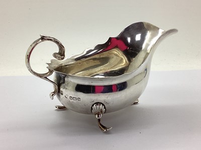 Lot 34 - A Hallmarked Silver Sauce Boat, (marks rubbed),...