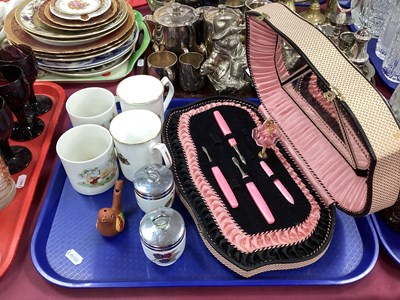 Lot 1258 - Mid XX Century Cupboard Manicure Set, with...