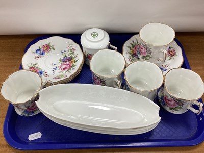 Lot 1160 - Six Hammerslesy Floral Cups and Saucers. Four...