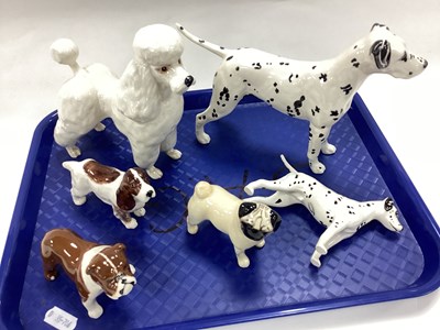 Lot 1198 - Beswick - 'Arnoldene', Dalmation, white poodle...