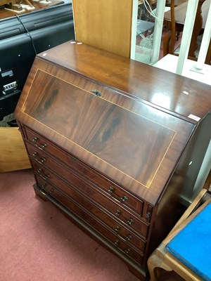 Lot 1528 - Mahogany Four Drawer Bureau, 91.5cm wide.