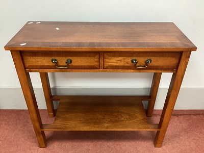 Lot 1492 - Mahogany Two Drawer Side Table, 91.5cm wide.