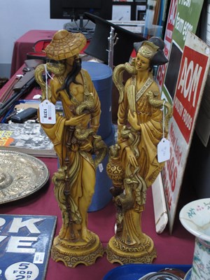 Lot 1378 - Pair of Resin Figures of Gentleman and Lady,...