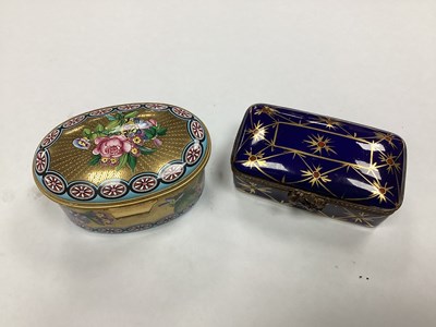 Lot 1281 - Halcyon Days Oval Enamel Trinket Box, 7cm wide....