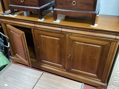 Lot 1518 - Exigence French Walnut Style Buffet, with...