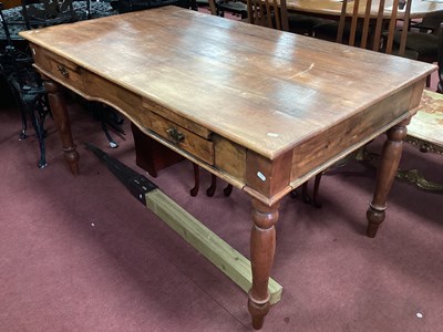 Lot 1534 - Hardwood Writing Table, with brushing slides,...