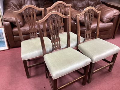 Lot 1491 - Set of Late XVIII Century Elm Chairs, with an...