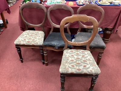 Lot 1489 - Set of Four XIX Century Mahogany Crown Top...