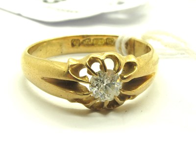 Lot 203 - A Chester Hallmarked 18ct Gold Single Diamond...