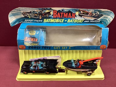 Lot 929 - Corgi Toys Gift Set No 3 - Batmobile and...