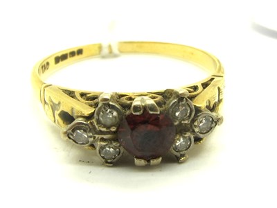 Lot 205 - An 18ct Gold Stone Set Dress Ring, the...