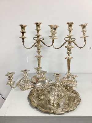 Lot 134 - A Pair of Large Plated on Copper Twin Branch...