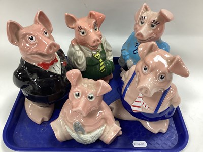 Lot 1175 - A full set of five NatWest Piggy Banks.(5)