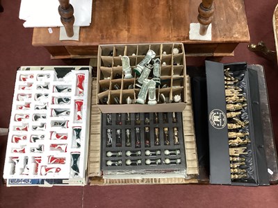 Lot 1092 - King Arthur Pottery Chess Set, Golf chess set,...