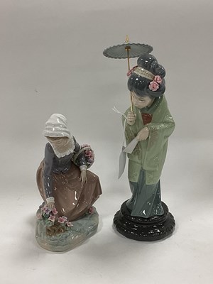 Lot 1236 - Two Lladro Figurines - A Japanese Lady holding...