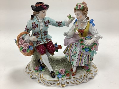 Lot 1225 - XX Century Sitzendorf Porcelain Figure Group,...