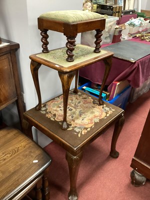 Lot 1558 - XX Century Mahogany Stool, with a floral...