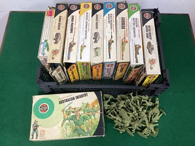 Lot 628 - Ten Plastic Model Military Figure and Aircraft...