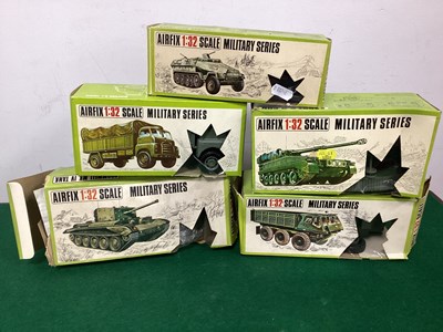 Lot 602 - Five Airfix 1:32 Scale Plastic Model Military...