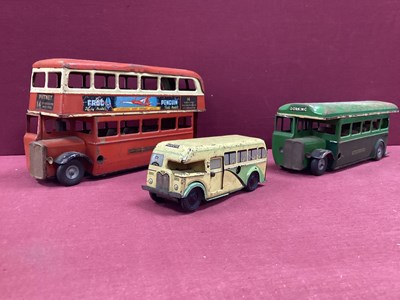 Lot 846 - Three Mid XX Century Tinplate Buses, all...