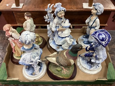 Lot 1091 - Collection of Figurines, to include four blue...