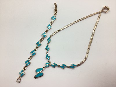 Lot 71 - An Abstract Hardstone Inlaid Panel Necklace,...