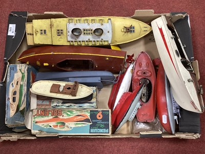 Lot 570 - Nine Tinplate and Plastic Clockwork Model...