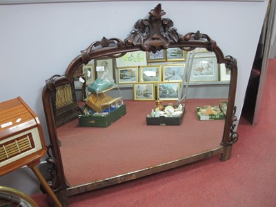 Lot 1428 - XIX Century Walnut Mirror, back with a carved...