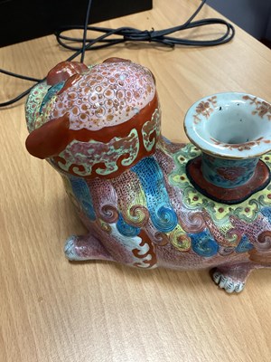 Lot 1138 - An Early XX Century Japanese Pottery Candle...