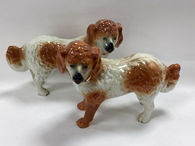 Lot 1227 - A Pair of XIX Century Staffordshire Standing...