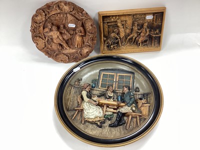 Lot 1412 - A Musterschutz Relief Moulded Terracotta Plate,...