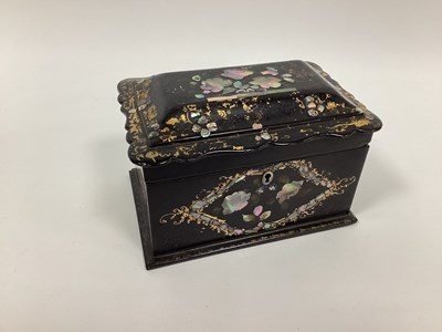 Lot 1279 - A Mid XIX Century Papier Maché Tea Caddy and...