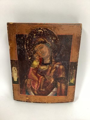 Lot 1281 - An Icon, painted with the Madonna and Child...