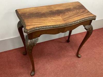 Lot 1493 - A XX Century Serpentine Shaped Card Table,...