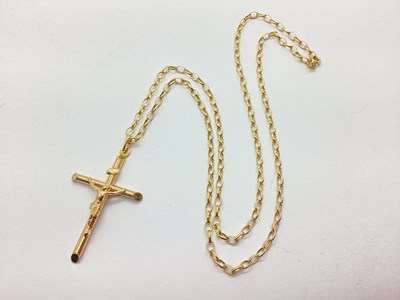 Lot 53 - A 9ct Gold Hollow Crucifix Pendant, enscribed '...