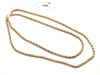 Lot 109 - An Elongated Link Two Row Necklace, the links...