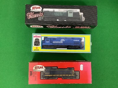 Lot 741 - Three Atlas HO Gauge U.S.A Outline Diesel...