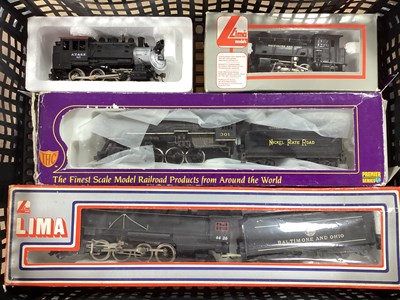 Lot 512 - Four HO Gauge American Steam Outline...