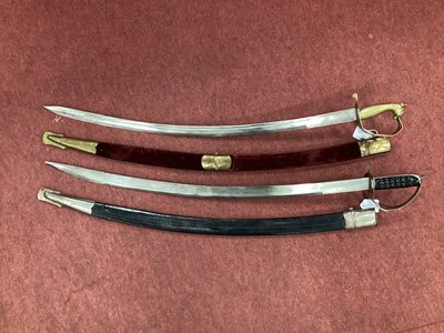 Lot 1347 - Indian Curved Sword in a Black Scabbard,...