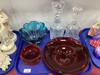 Lot 1136 - Whitefriars Style Ruby Glass Dish, 26cm...