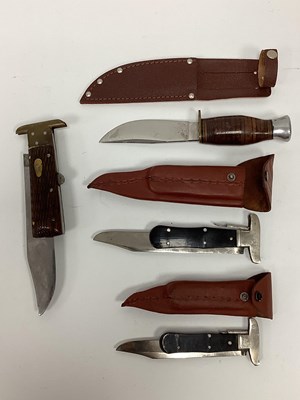 Lot 1277 - Tow Lock Knives, bowie knife, one other knife...